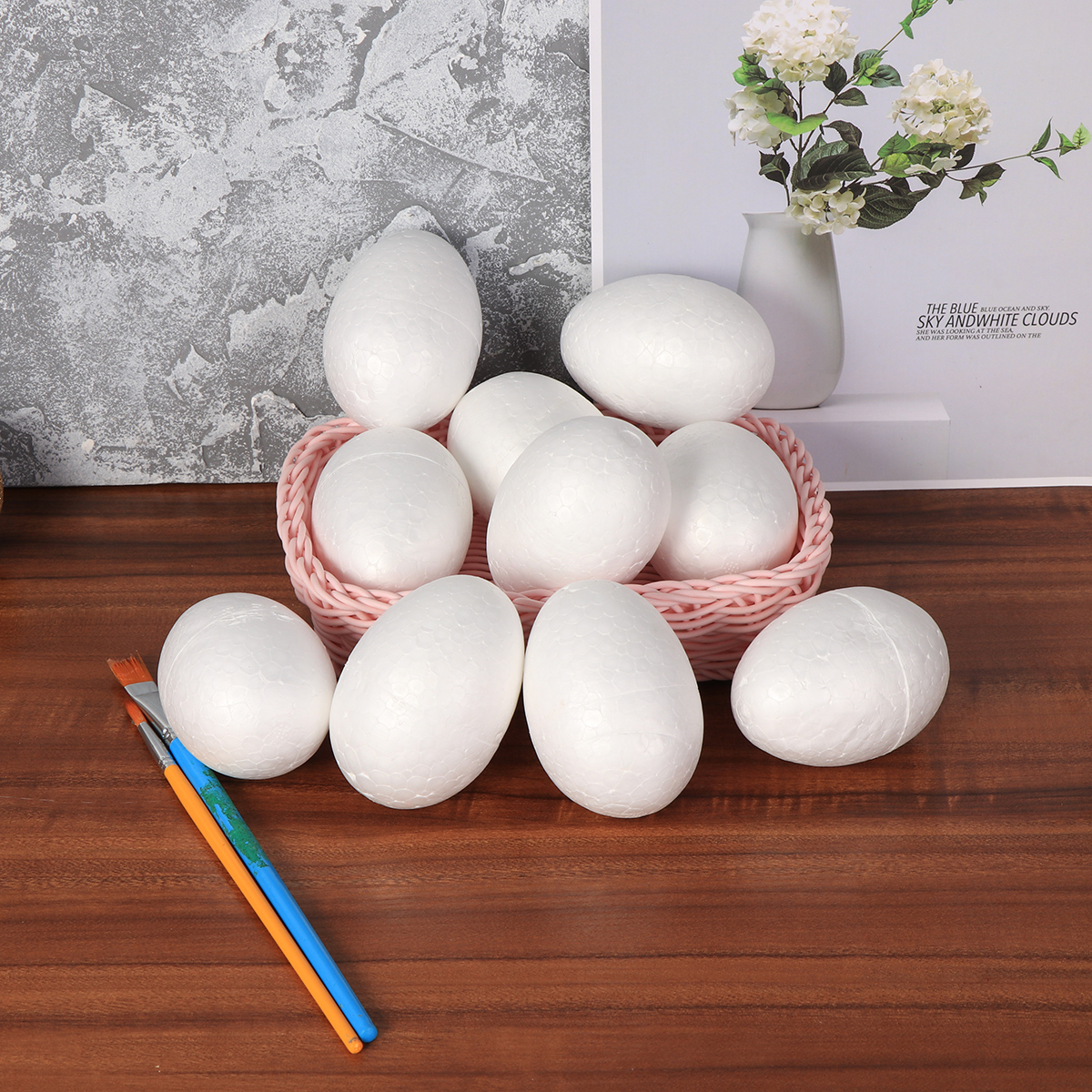 50pcs 6cm Durafoam Eggs Styrofoam DIY Easter Egg Crafts Eggs