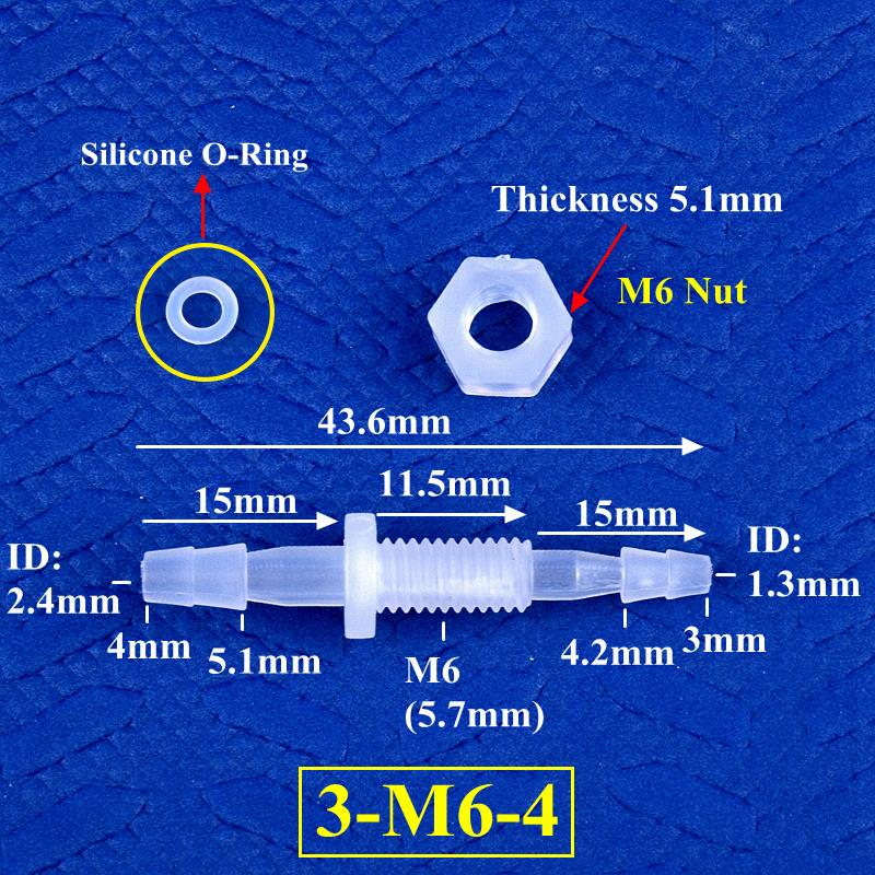 5 ~ 200 pz M6 ~ M10 a 3 ~ 8mm PP pagoda connettore diretto dado o-squillare in silicone giardino irrigazione acquario serbatoio pompa aria giunto tubo: marrone / 1/2 ''
