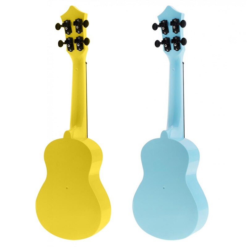 2Stck 21 Zoll Akustische Ukulele Uke 4 Saiten Hawaii Gitarre Gitarre Instrument für freundlicher und Musik Anfänger-Blau & gelb