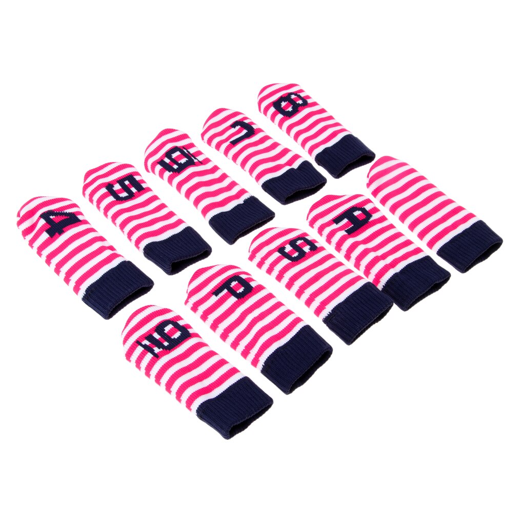 10 Pieces Knitted Golf Iron Head Cover Set Club Putter Headcovers
