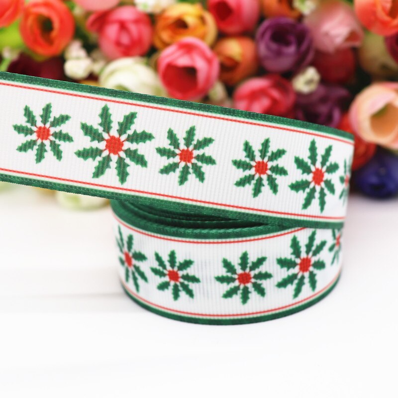 5 jardy 1 '' 25mm wstążki grosgrain z nadrukiem świątecznym na kokardy robić włosów/opakowania, materiały robić majsterkowania,  y19072404: 3