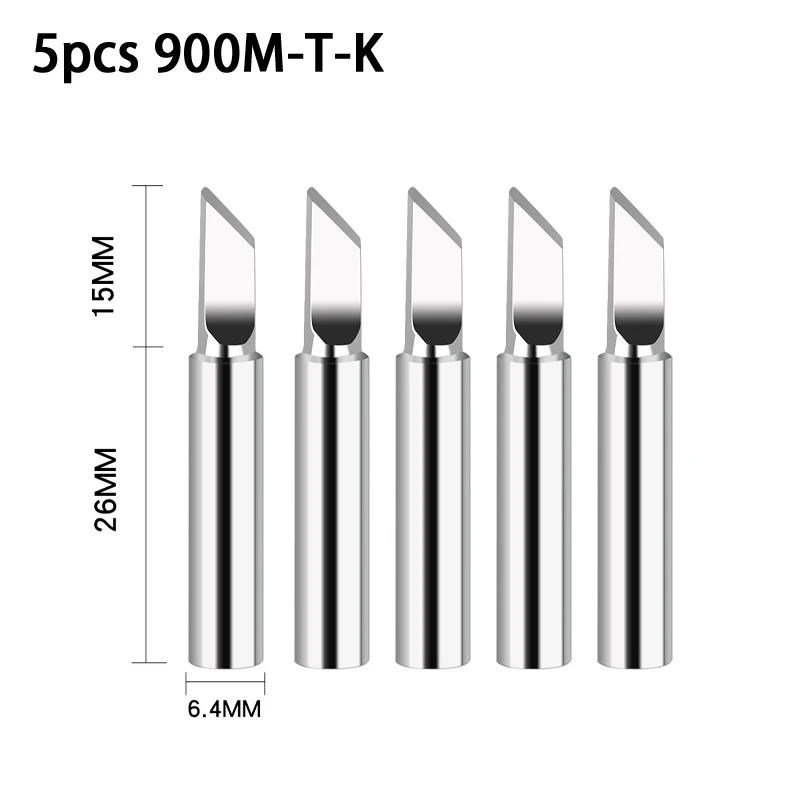 Puntas de soldador Serie K/SK/B/I/IS/1C/2C/3C/4C/2.4D/3.2D, accesorios para herramientas de soldadura BGA, 900M-T, 5 paquetes: Morado
