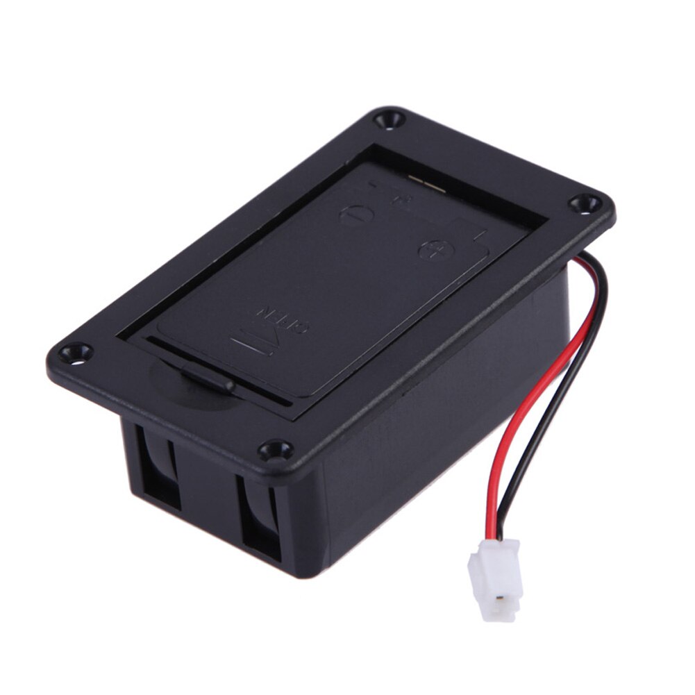 1pc ABS 9V Battery Box Case Cover Holders for Guitar Bass Pickup for Ukulele With Wires Black Replacement Accessories