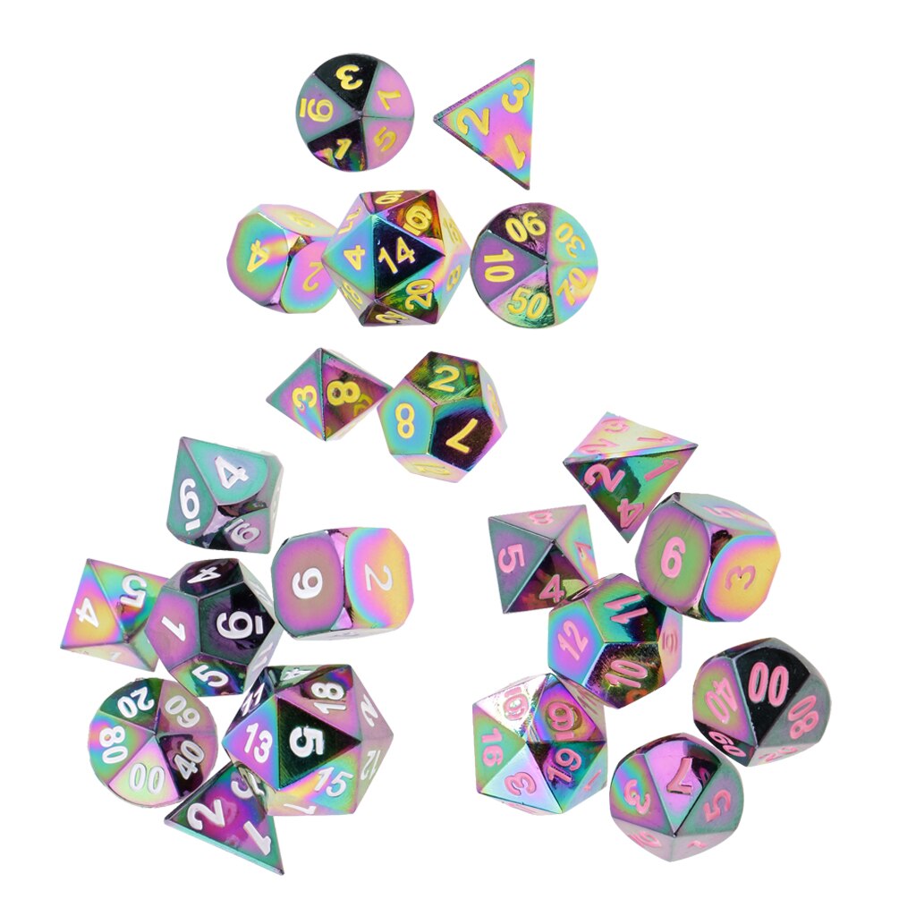 7X métal polyèdre dés pour D & D jeux de Table + dés tasse Camping randonnée jeux anniversaire fête fournitures