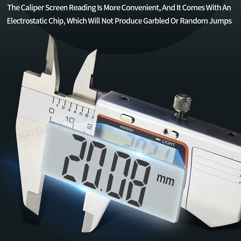 Light Digital Caliper Electronic Micrometer Ruler Digital Vernier Calipers Stainless Steel Digital Pachymeter Measuring Tools