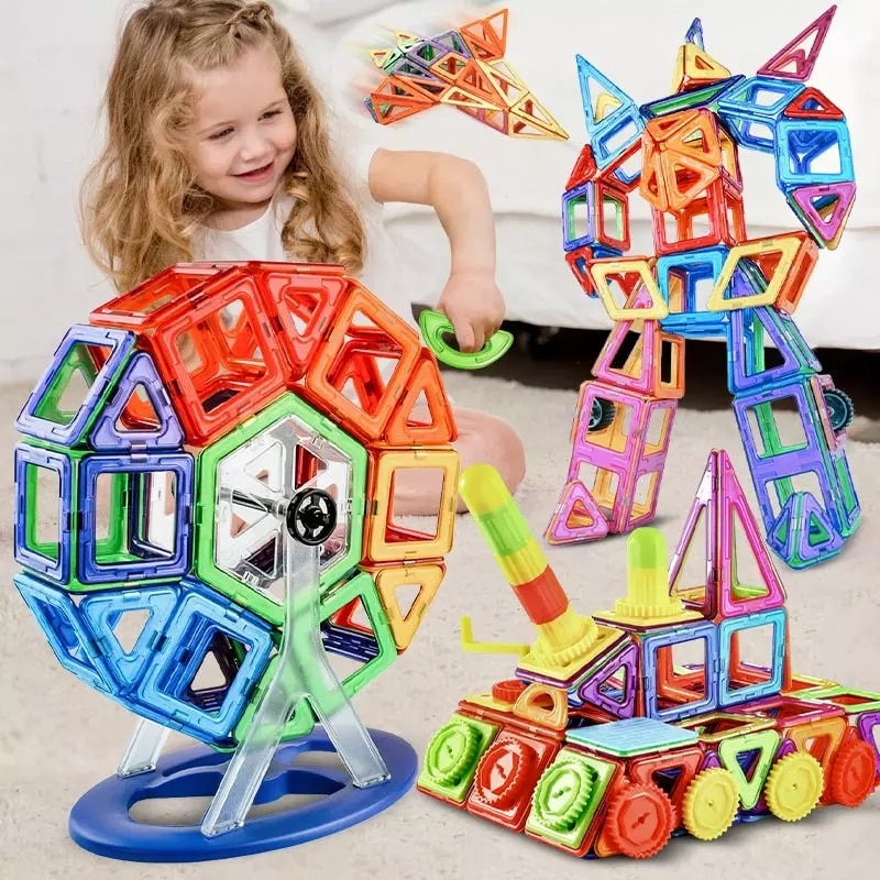 ZKZC Große Größe Magnetische Magnet Bausteine 180 stücke Bau Set Magnetische Bircks DIY Spielzeug Für Kinder