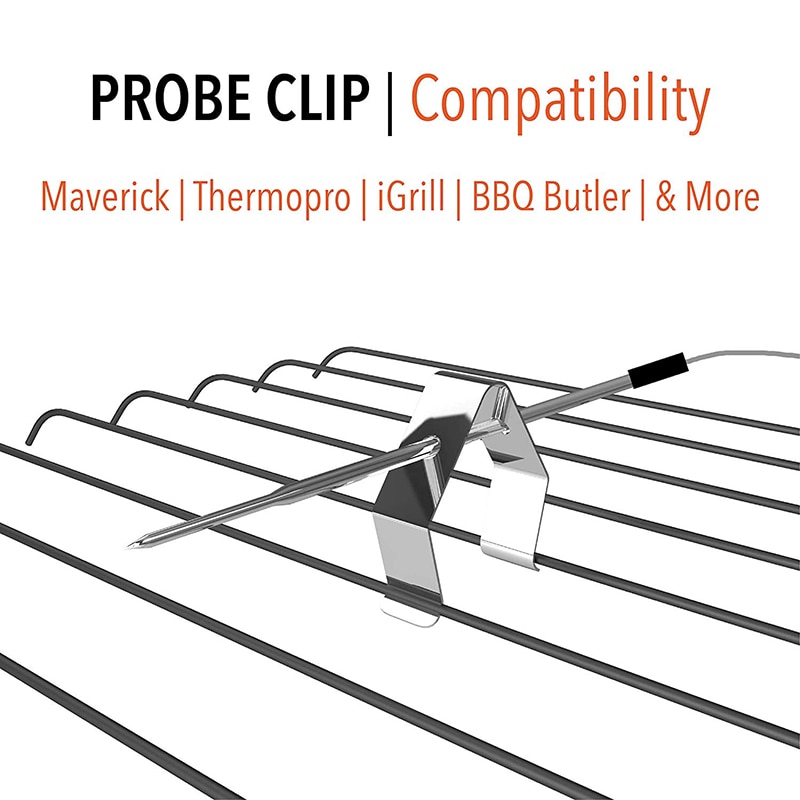BBQ Meat Thermometer Probe Holder Single Hole A Style Barbecue Clip Universal Kitchen Food Cooking Milk Probe Clip