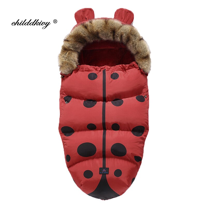Winter Baby Kinderwagen Schlafsack Nette Ohr Schlafsack Für Kleinkind Warme Dicke Plus samt FußSack Neugeborenen Rollstuhl Umschläge: kastanienbraun