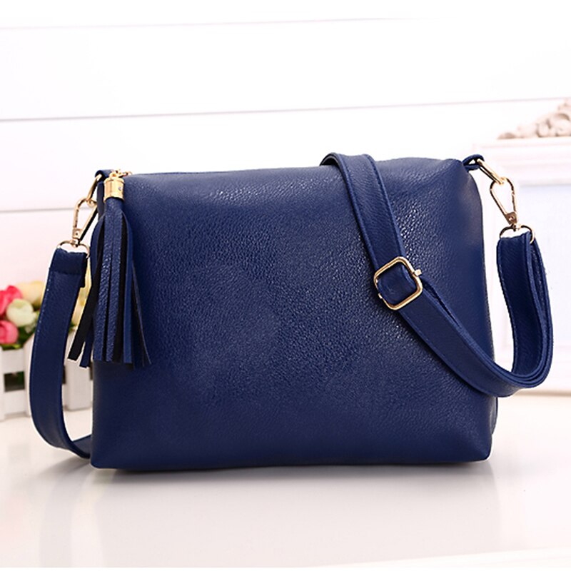 Vrouwen Tassen Leather Crossbody Bag Vrouwelijke Schoudertas Kwastje Luxe Vrouwen Grote Capaciteit Tassen Effen Kleur