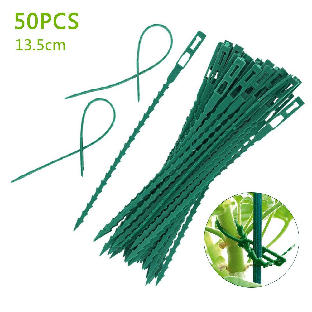 50Pcs Adjustable Garden Cable Ties Reusable Plant Support Shrubs Fastener Tree Locking Cable Ties Zip Garden Ties: 13.5