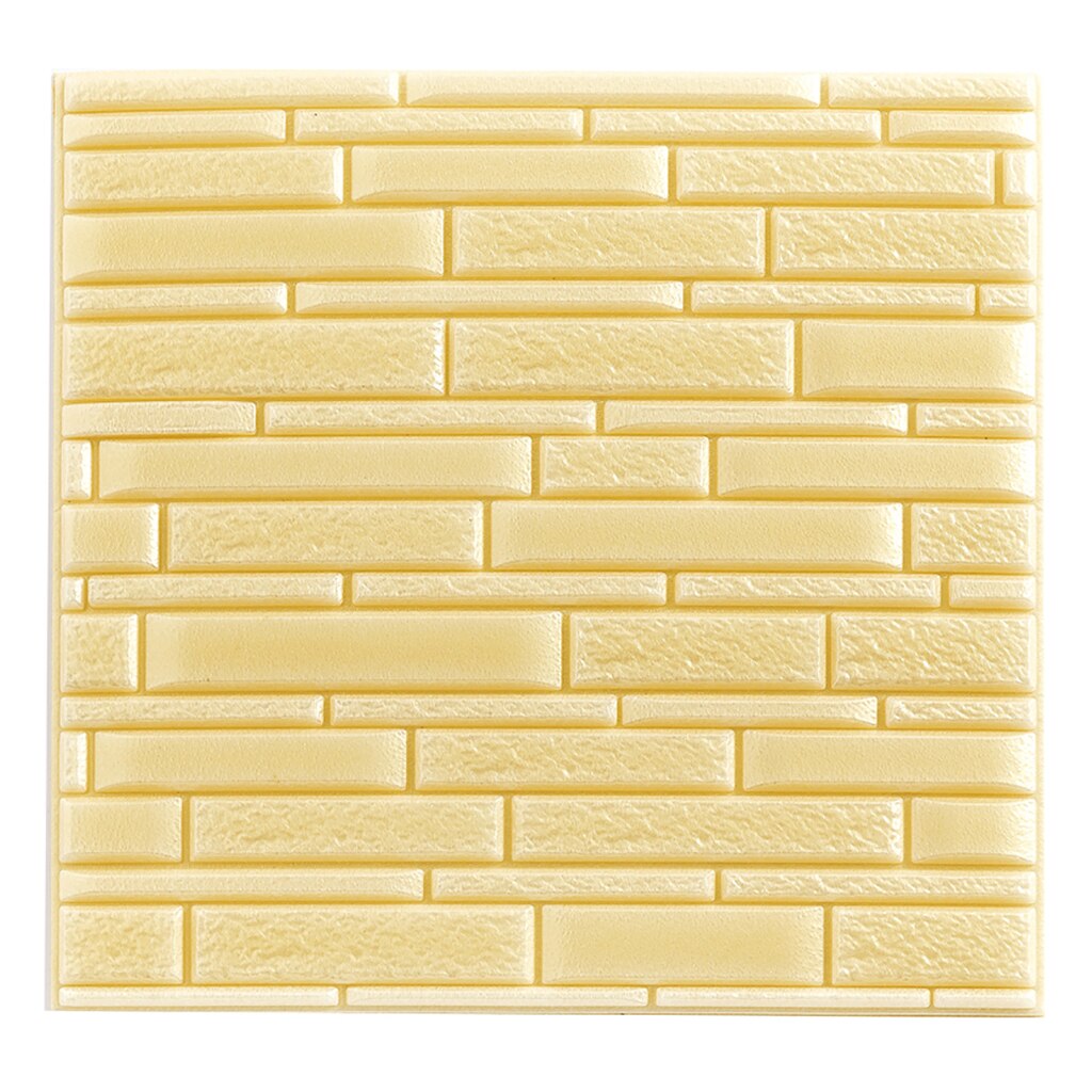 PE Foam 3D Tile Brick Waterproof Panels Wall Sticker Self Adhesive Wallpaper: Golden