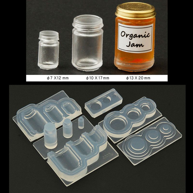 3D Mini Milk Tea Cup Bottle UV Resin Silicone Mold Miniture Food Play Mold Tool