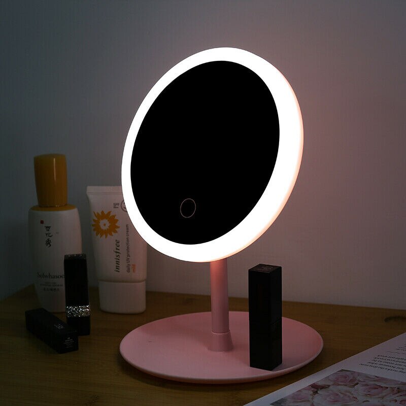 Makeup Mirror Folding Magnifying Lighted Led Vanity Mirror Travel Compact Mirrors USB Charging LED Cosmetic Vanity Table Lamp