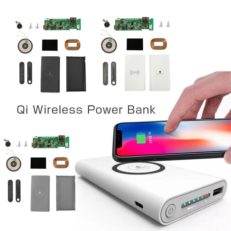 DIY Wireless Chager Power Bank Case Unassembled Solar Kit Case Polymer For 126090 Bank Power (Not Included) Batteries X5Y3