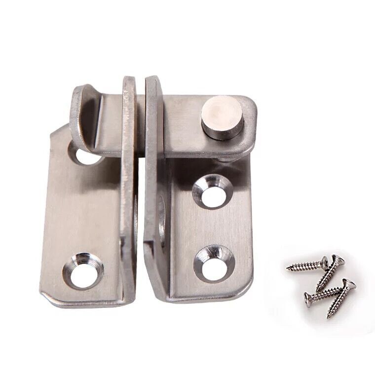 Stainless steel safety wooden door latch buckle lock lock left and right open door lock bolt hardware Furniture accessories: Right open the door