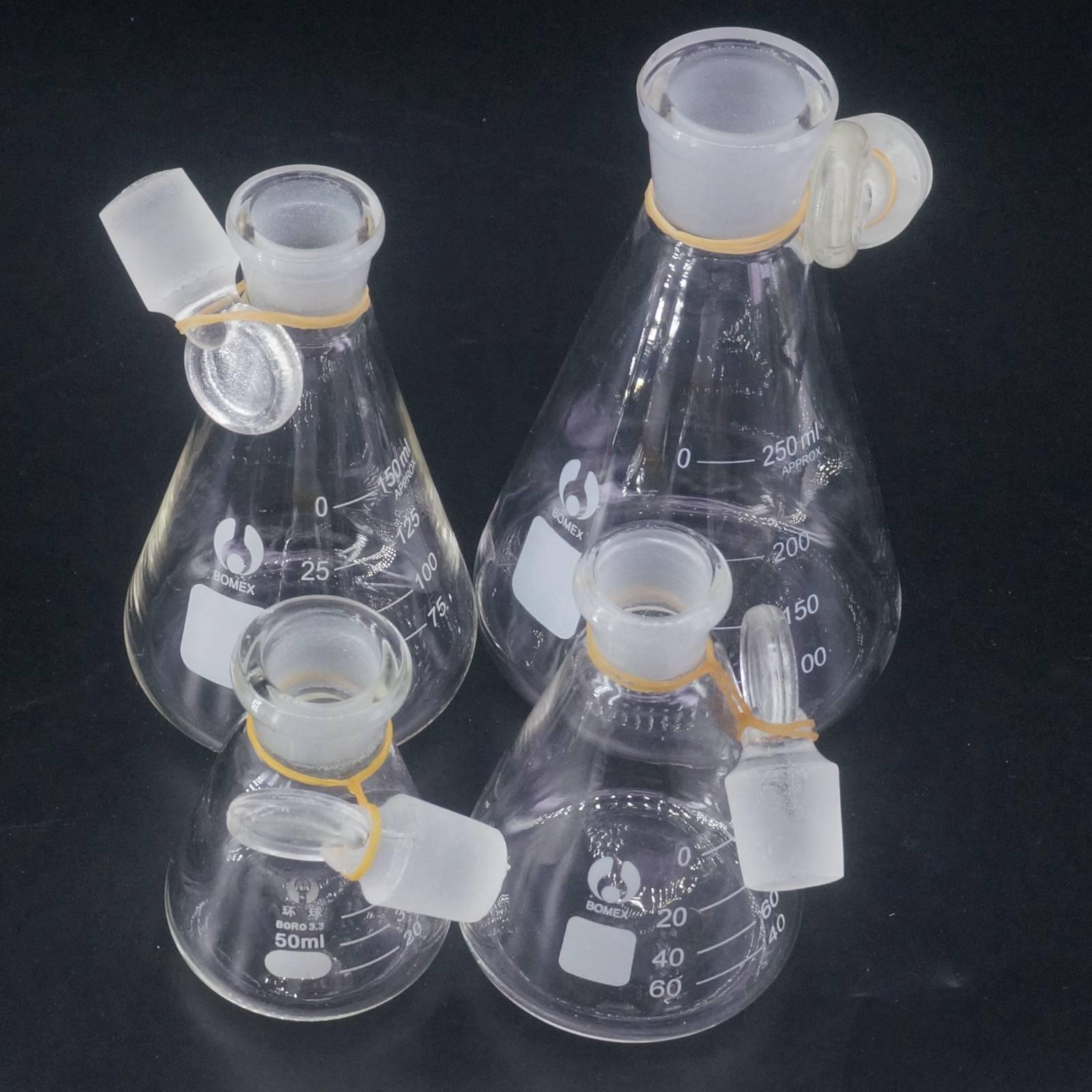 Matraz cónico de vidrio de borosilicato GG17, capacidad de 50ml, 100ml, 150ml, 250ml, 500ml, 1000ml