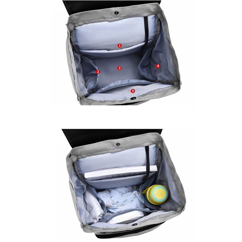 Waterdichte luiertas voor mama, zwangerschaps- en luierrugzak, kinderwagen, baby-organizer, verschoontas voor de verzorging van mama.