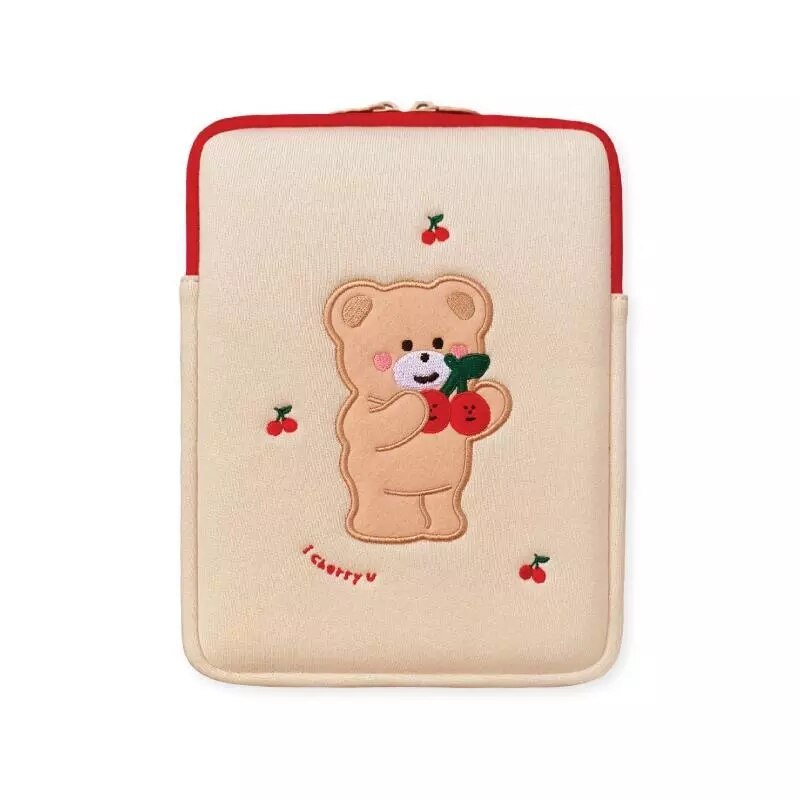 cute Korea Cherry Bear Laptop Bag 11 12 13 Apple Ipad Sleeve Case Bag For Macbook Air Pro 13 15 Dell Asus Acer Laptop Case: 11inch
