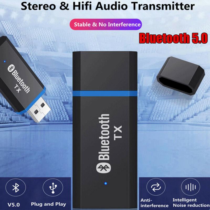 USB Bluetooth Receiver Transmitter Audio Bluetooth 5.0 Adapter For Car PC TV HD HiFi Receptor Wireless Adapter LCD 3.5MM AUX