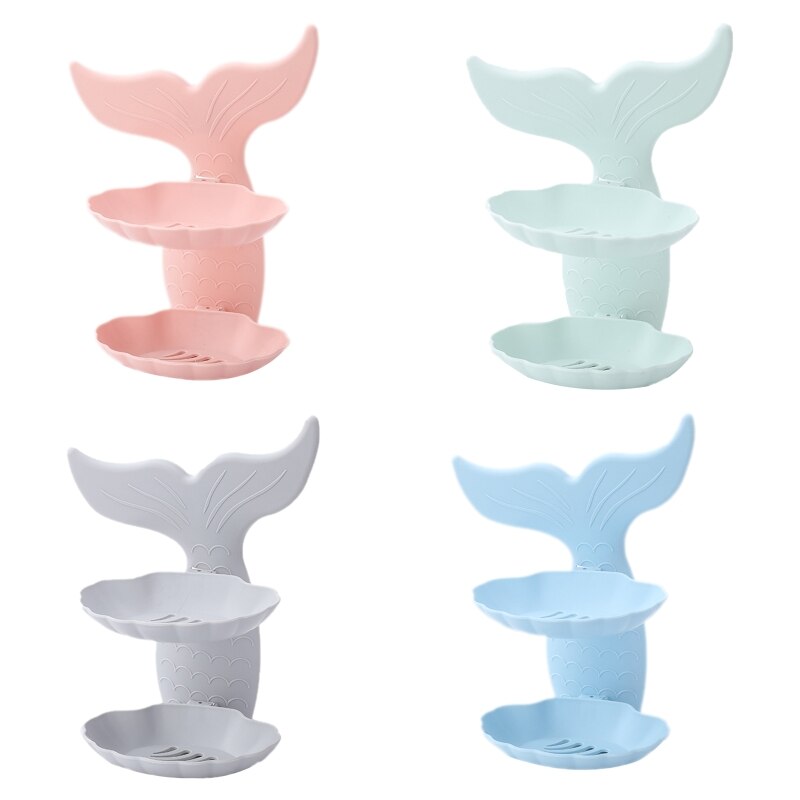 Dwuwarstwowa mydelniczka ścienna mydelniczka w kształcie ryby zlew robić przechowywania w kuchni toaleta wc bez dziurkacza