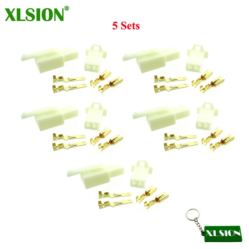 XLSION 2 Pins Electrical Wire Connector Terminal Harness Plug Socket For Pit Pocket Mini Bike Go Kart ATV Scooter Moped