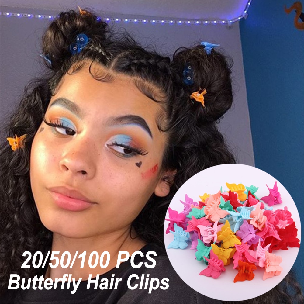 /Meisjes Gemengde Kleur Vlinder Haar Clips Grip Klauw Haarspeldjes Mini Klemmen Jaw Haarspeld Hoofdtooi Haar Styling Accessoires Tool