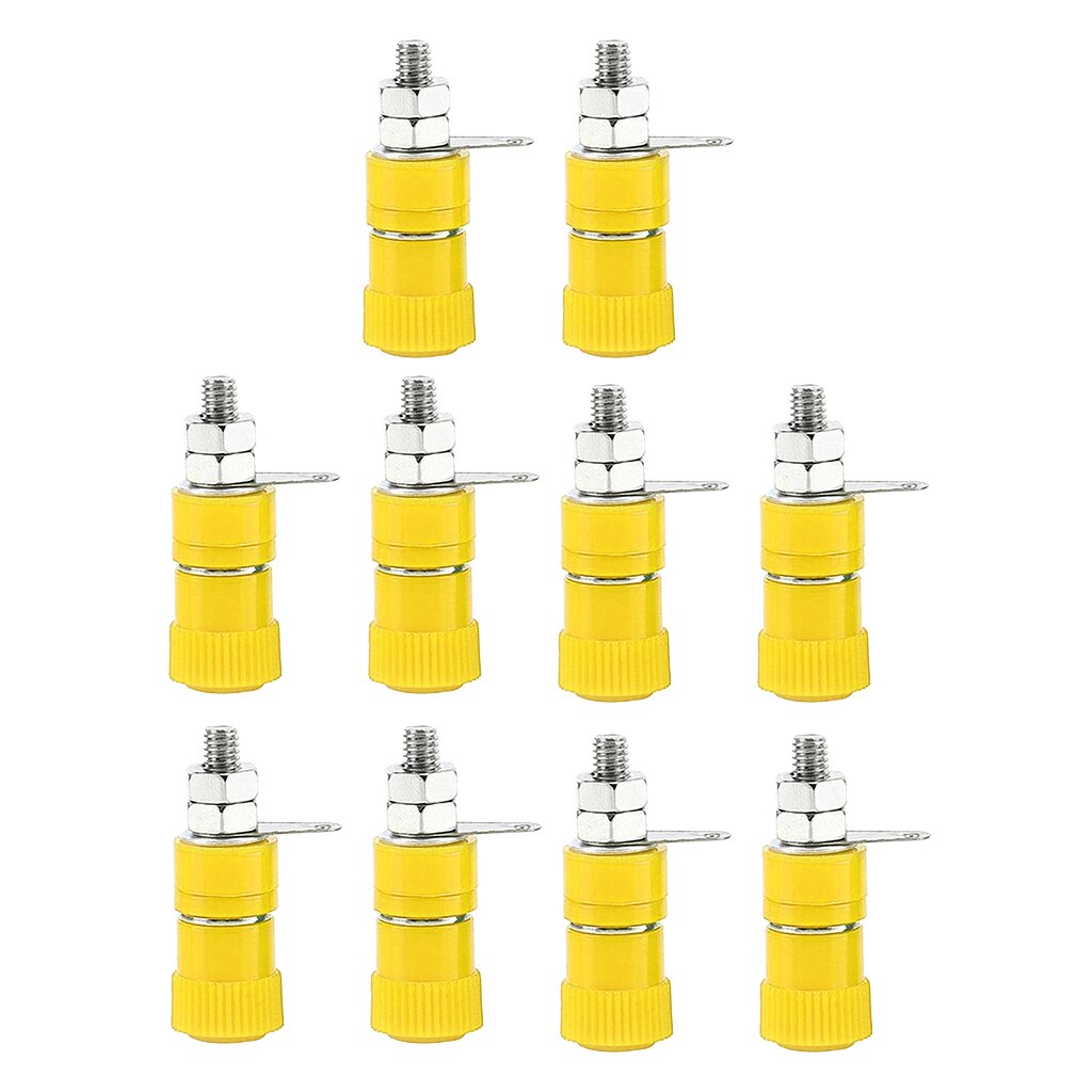 10 Stks/pak 4 Mm Bussen Banaan Speaker Binding Post Terminal Moer Plug Jack