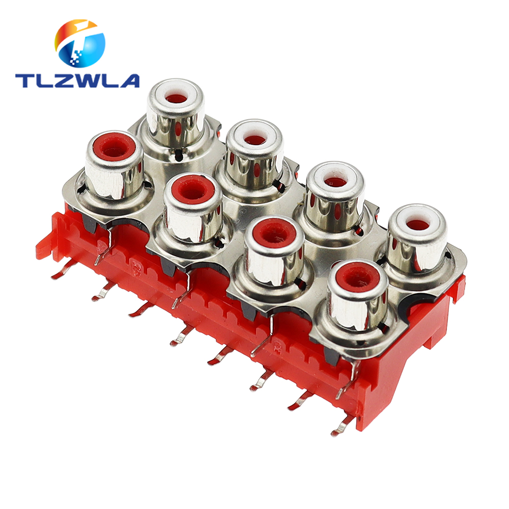 2 uds RCA hembra Audio Video enchufe 2P 4P 6P 8P cinta blindada conector AV conector AV2-8.4-13 piezas PCB rojas: Multicolor