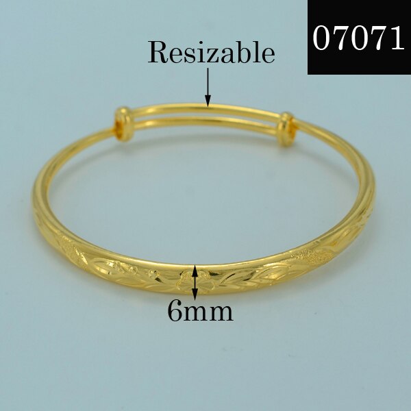 Anniyo bangle para mulheres moda gp pulseira adolescente cor ouro jóias 4 tamanho você pode escolher #000707: Number 07071