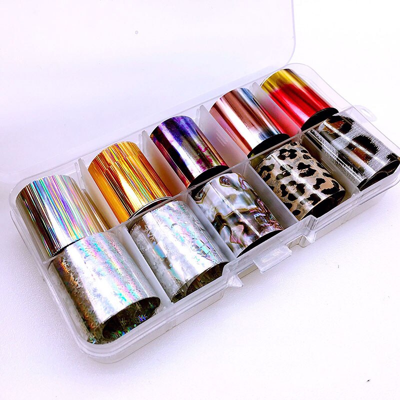 1 Box Nail Folies Stickers Metalen Goud Ilver Kleur Sterrenhemel Papier Transfer Folie Wraps Adhesive Decals Nail Art Decoraties: 31