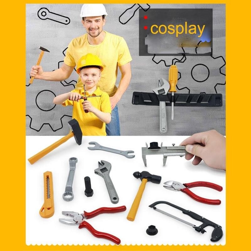 Simulation Repair Drill Tools Set Safe Plastic Children Tongs Pretend Screwdriver Hammer Maintenance Toy Tools Z4T2