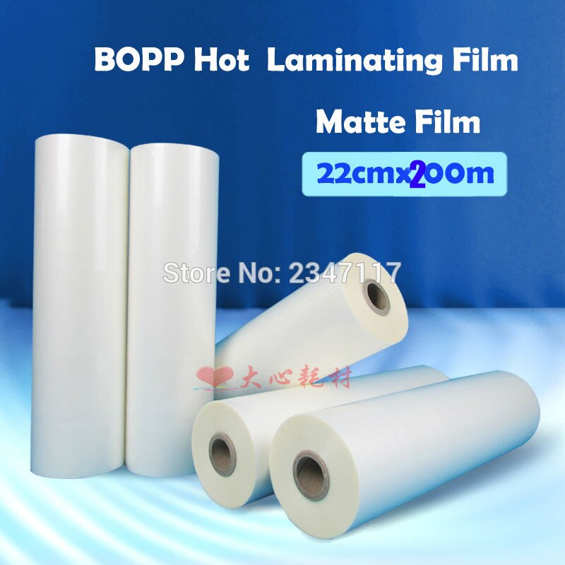 Freies Schiff 1 Rolle 220mmWidthx200m Länge8.7 &quot;x 800&quot; 1mil matt Bopp Laminieren Film 1 &quot;Kern für laminierung Laminat maschine