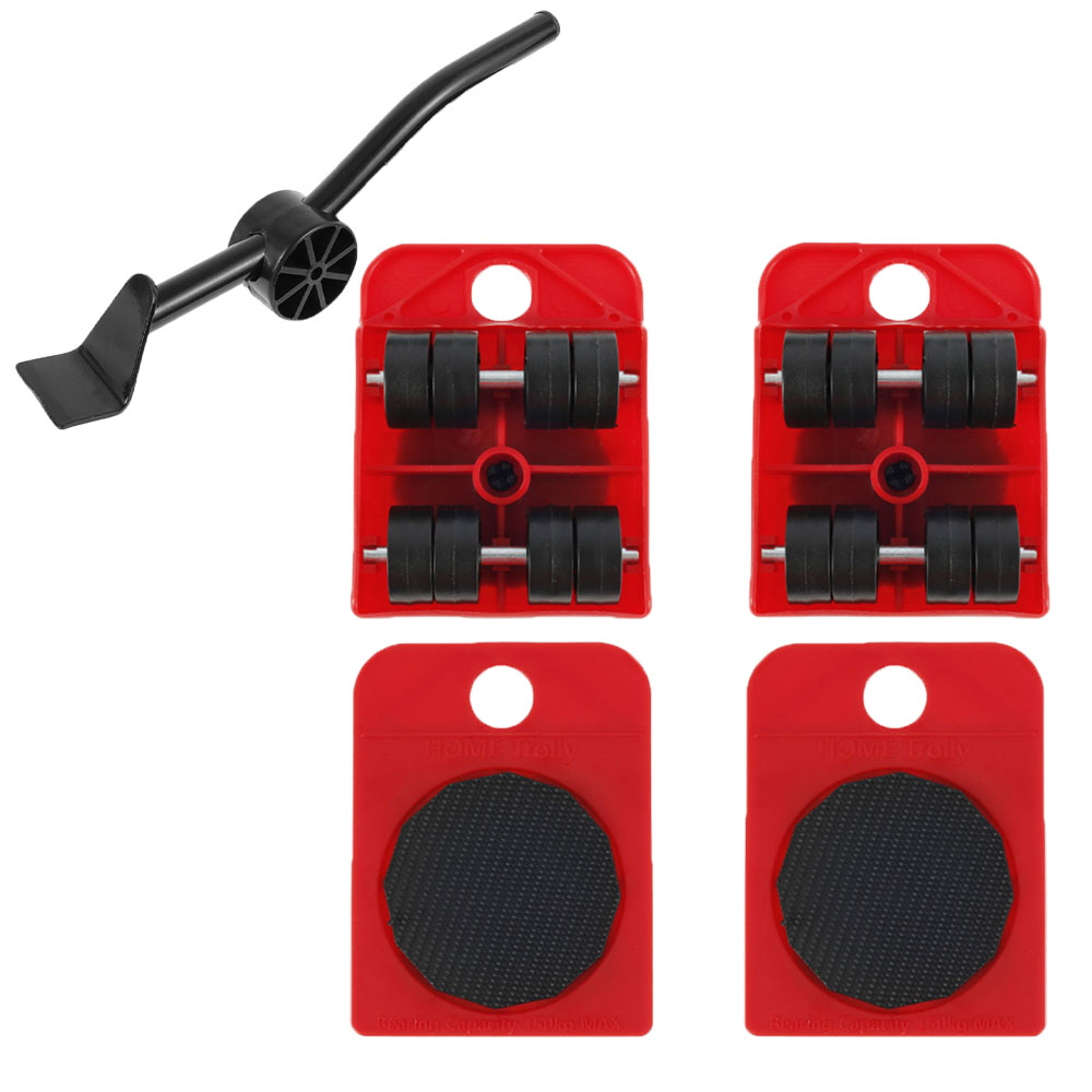 Kit de herramientas de manipulación de rodillos elevadores de muebles de alta resistencia, deslizador de elevación de electrodomésticos que ahorra trabajo de 880LB para manipulación de muebles grandes: Rojo