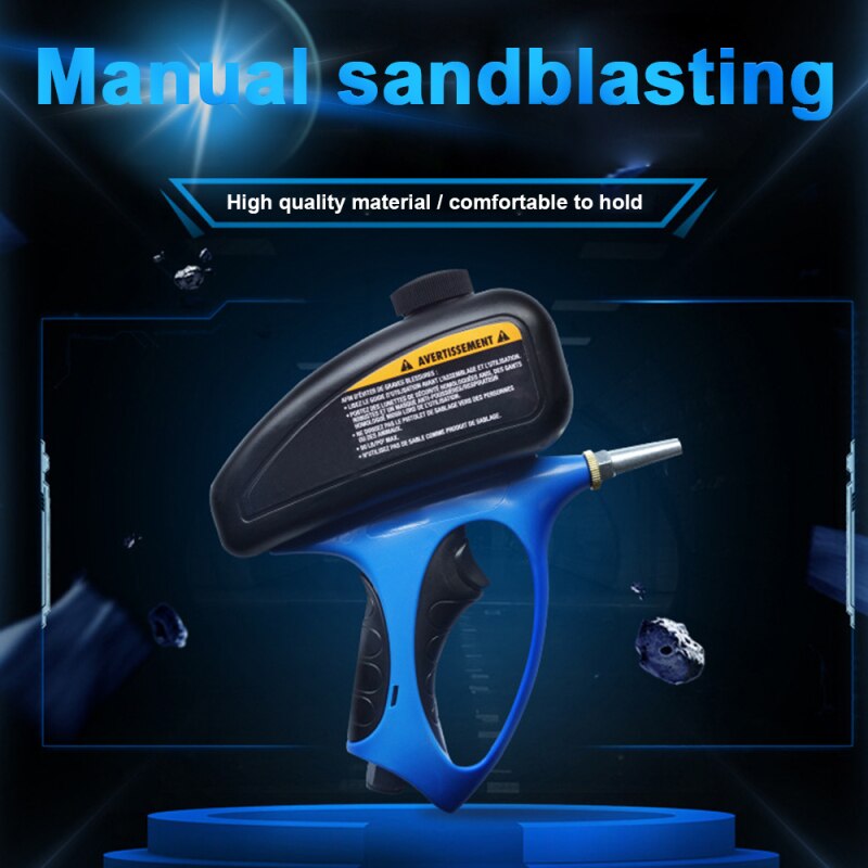 Aluminum Handheld Pneumatic Gravity Sand Blaster Gun Kit Feed Sandblasting Gun Quick Connect Media Guide Works with All Abrasive