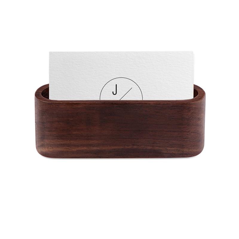 Business Card Holder&Note Holder Display Device Card Stand Holder Wooden Desk Organizer Office Accessories business card holder: Brown