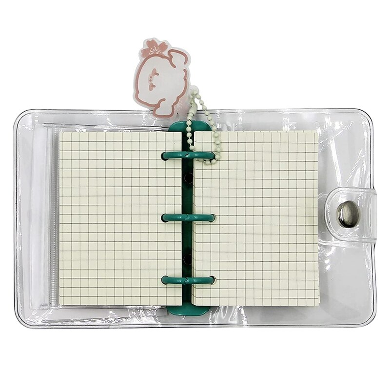 3-Ring Binder Cover Notebook Clear Soft PVC Cover Protector Refillable DIY Journal Snap Button Closure Loose Leaf Folder