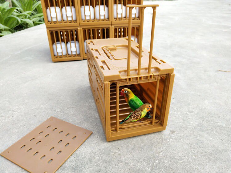Cage à oiseaux en plastique Portable expédition express perroquet perruche Cage à oiseaux maison d&#39;oiseau animalerie affichage stockage oiseaux Cage fournitures pour oiseaux