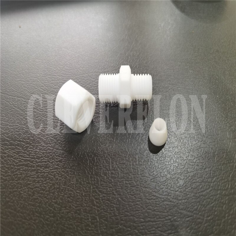 G1/4 End 6Mm Ptfe F4 Enkele Ferrule Buisfitting 3Pcs
