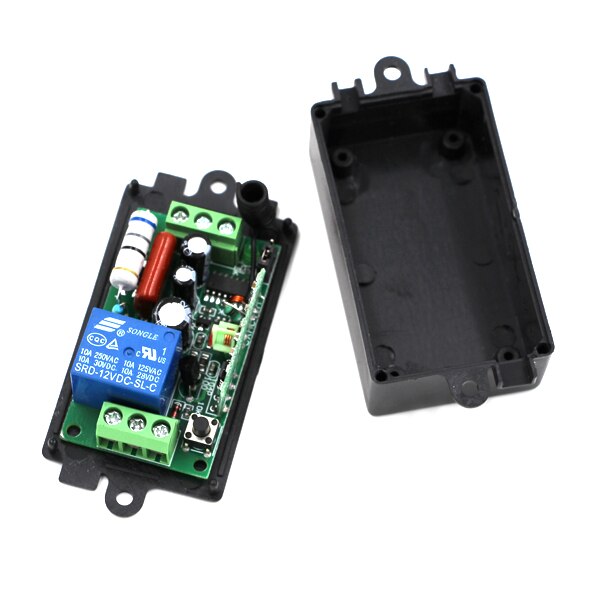 Relais RF sans fil 220 V 110V 1ch 10a, télécommande, interrupteur de lumière récepteur + transmetteur noir 315/433Mhz