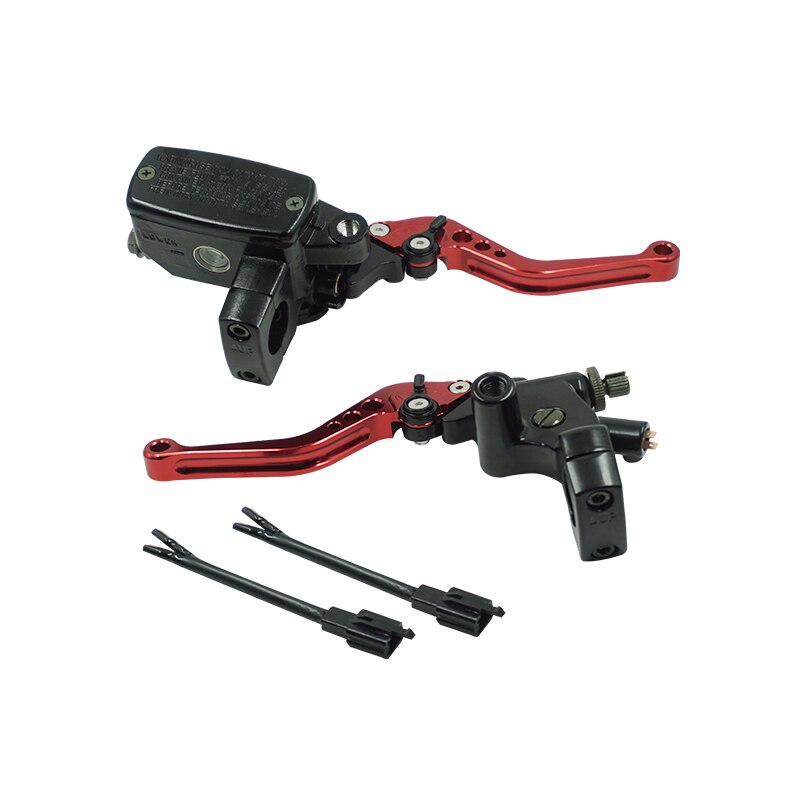 Levier de frein et embrayage hydraulique avec maître cylindre, 1 ", 25mm, universel, pour moto Yamaha, Suzuki, Honda: Red