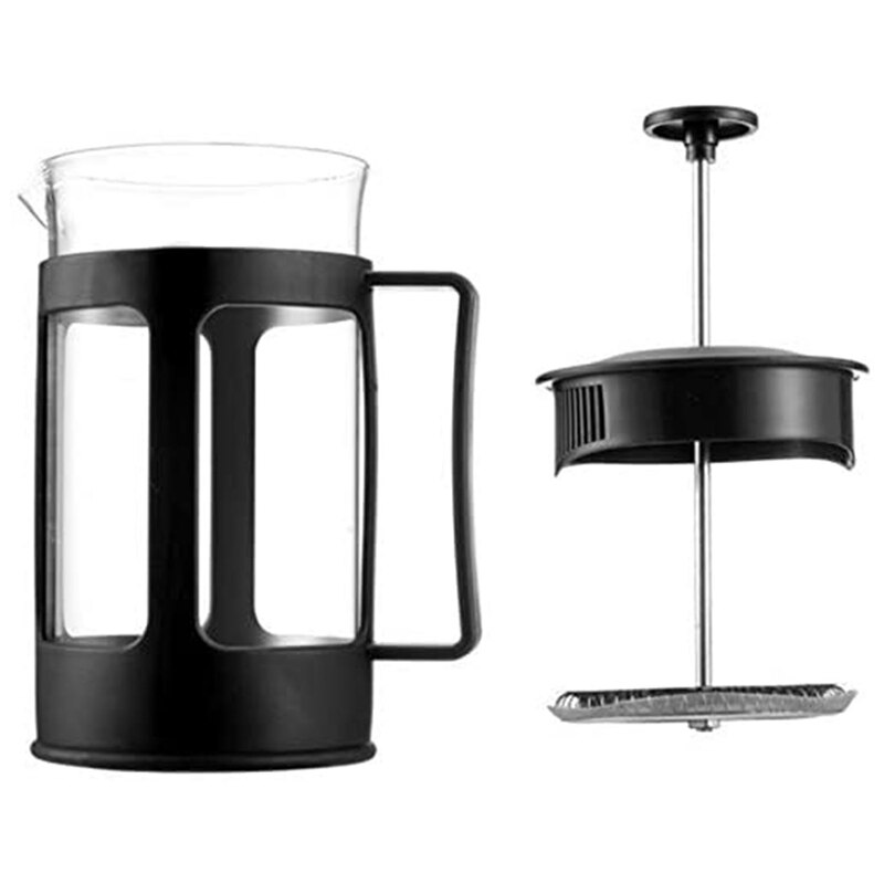 Glass French Press Coffee Tea Maker, 600Ml Coffee Press, Borosilicate Glass with Heat Resistant Handle