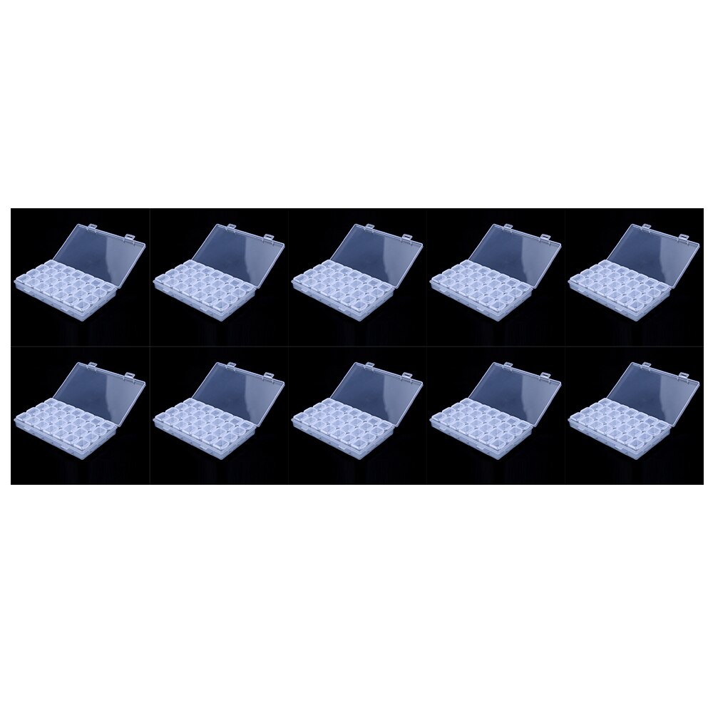 Caja de celosía 5D para manualidades, accesorios de herramientas de pintura de diamantes, Kits de contenedores de cuentas, organizador de almacenamiento, caja de partículas pequeñas, para el hogar, 64 Uds.: 10X28 grid