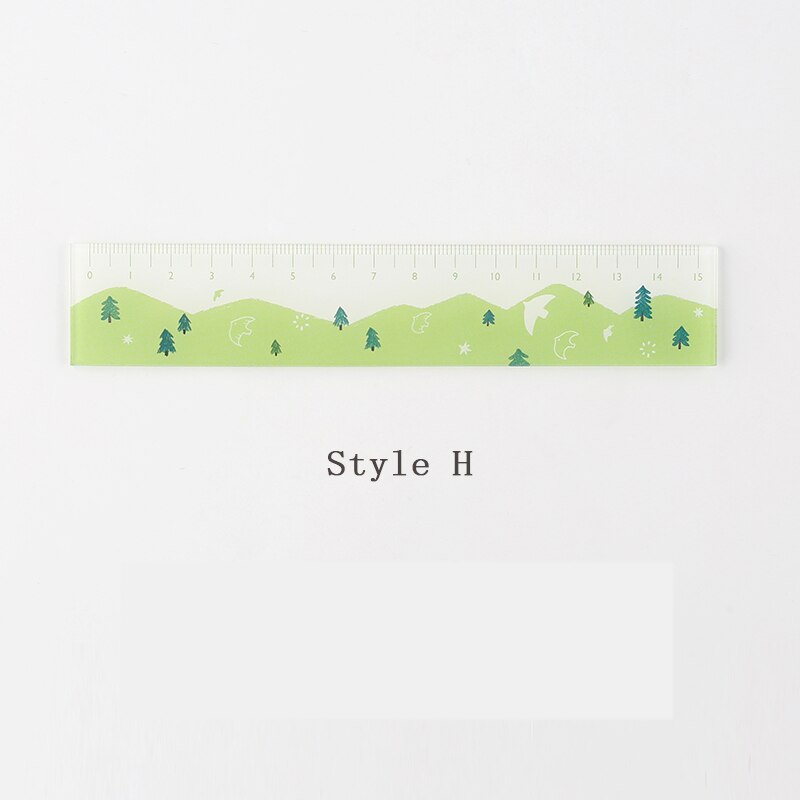 Señor papel, 8 diseños de 15cm, regla de Color acrílico para aperitivos, reglas para dibujo DIY multifunción para niños, estudiantes, oficina, escuela, papelería: H
