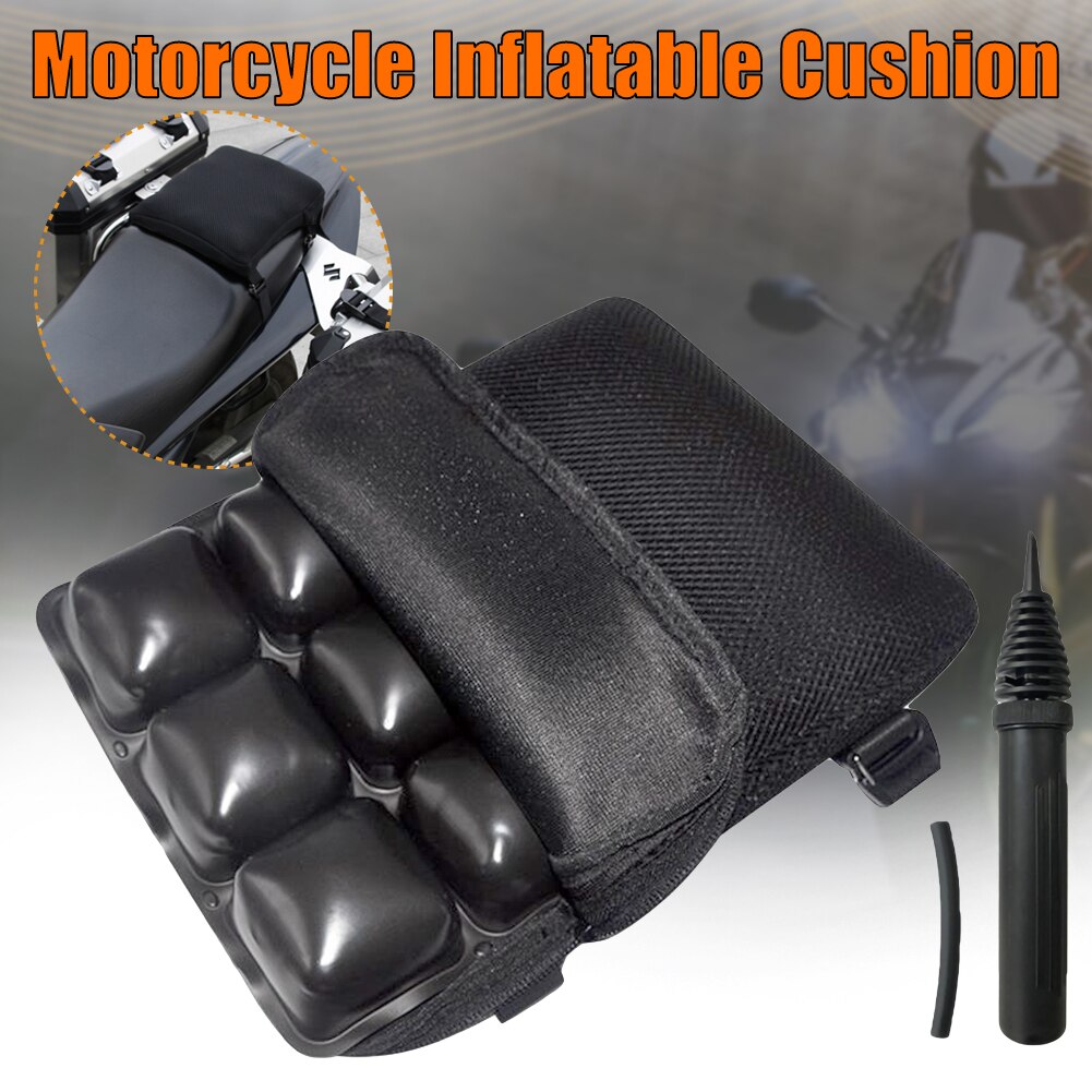 Motorcycle Seat Cushion Inflatable Breathable Non-Slip Seat Reduces Vibration Shock Absorption Seat Cushion Fit for Cruiser