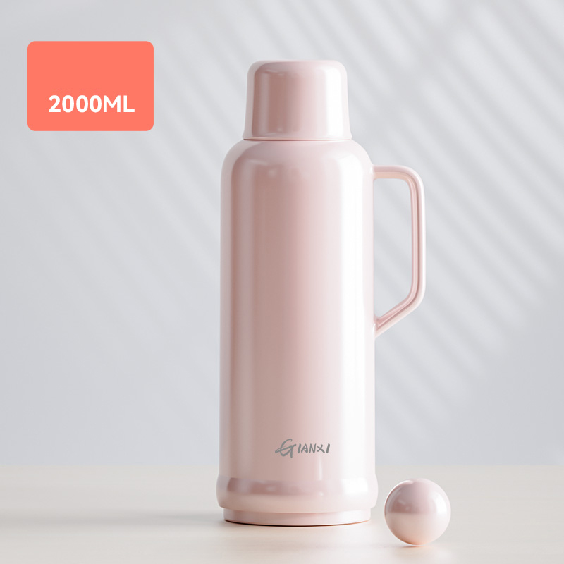 GIANXI botella termo al vacío de gran capacidad para mantener la vejiga interior de vidrio de la botella termo de té y café del hogar: Rojo coral