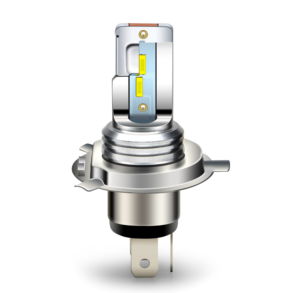 1pc Super White Yellow R2 P45t BA20D H4 12V 24V Motorbike Headlight 1860 4SMD Canbus Car Head LED Bulb Moped Scooter ATV Lamp: Dark Grey