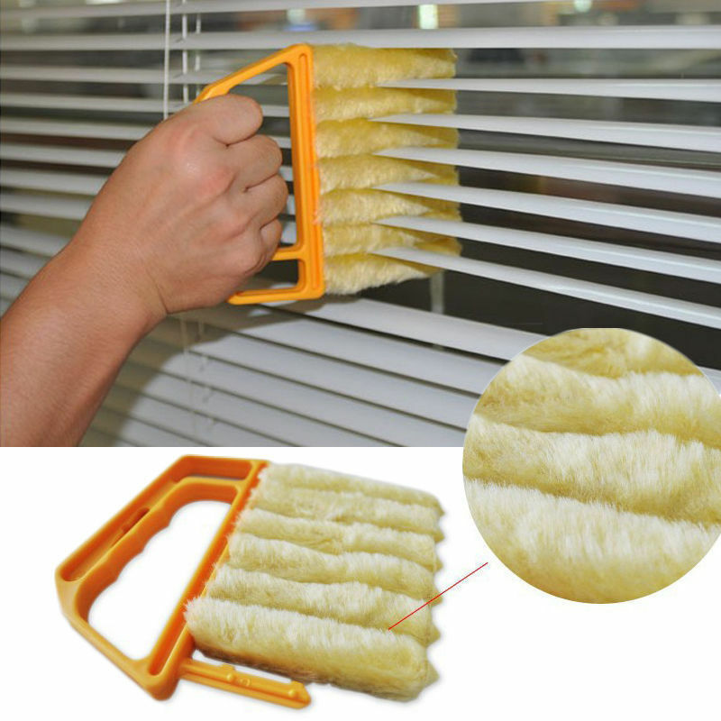 Easy Clean 7 Brush Venetian Blind Cleaner Duster Slats Washable Fabric Cleaning
