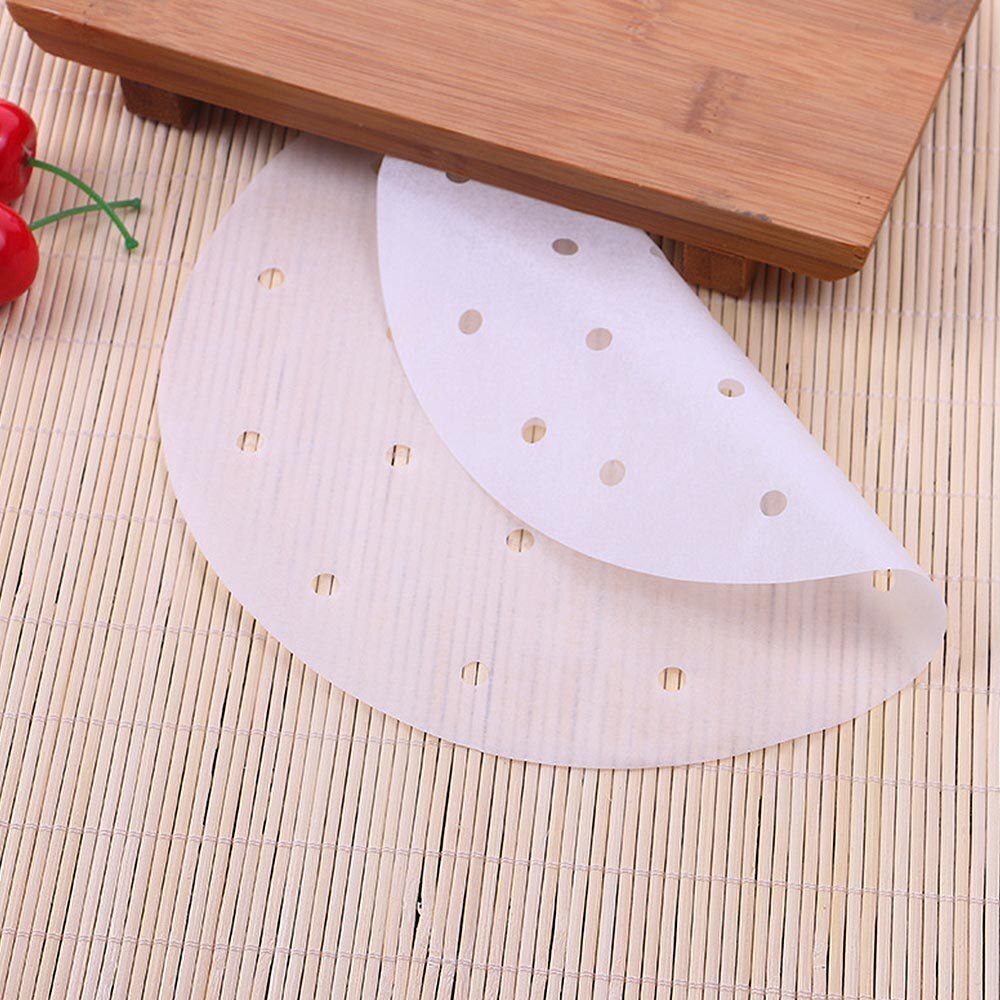 50/100Stck Bambus Korb Dampfer Papier Küche Kochen Bambus Dampfer schwach Summe Papier Unter Dampf matt Runde Nicht Stock Dampfer Neue