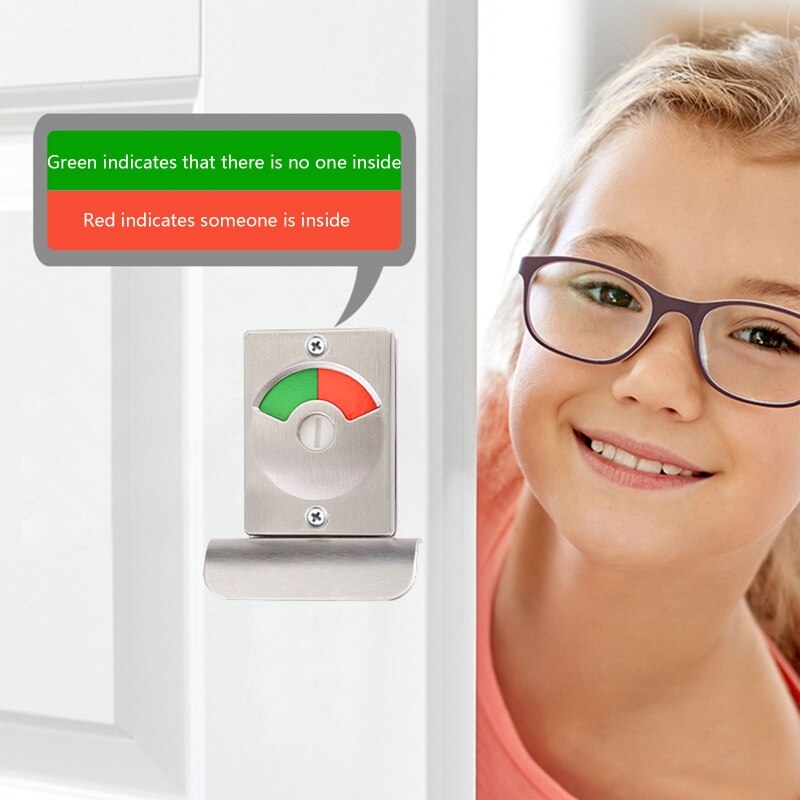 Metal Indicator Door Lock Public Toilet WC Hardware Latch For Bathroom Occupied Vacant Engaged Deadbolt Dressing Room