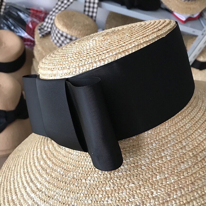 Kvinder stråhat med bred skygge floppy sommersolhat sejler strandhat kasket bånd bue kentucky derby hat sombreros